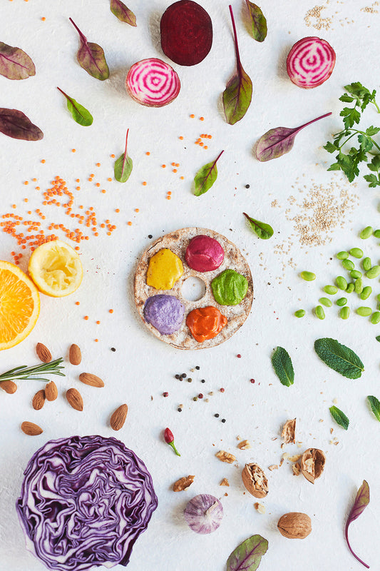 vegan veg rainbow dips