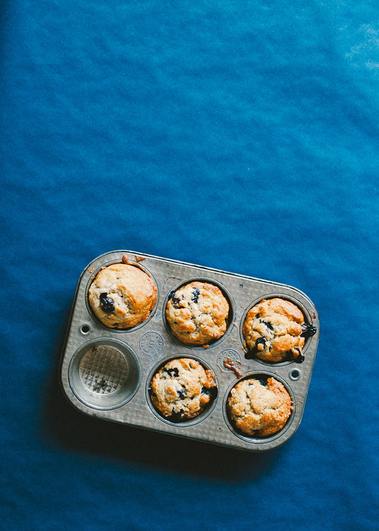 vegan blueberry banana muffins