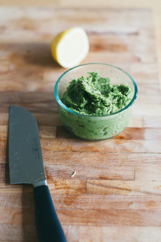 vegan garlic scape pesto