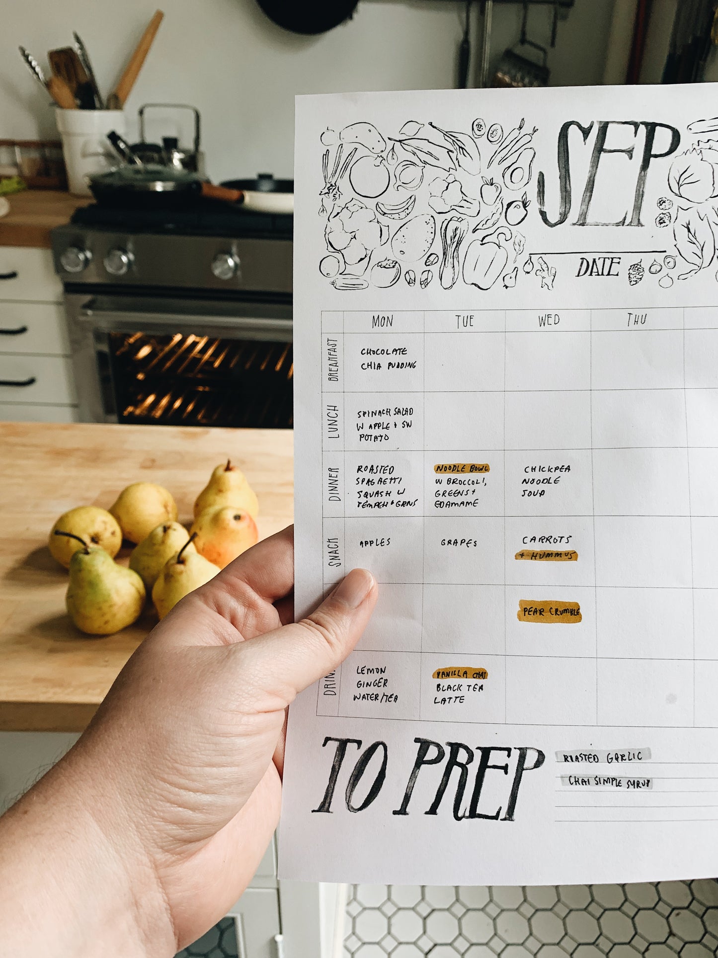 Seasonal Printable Meal Planner
