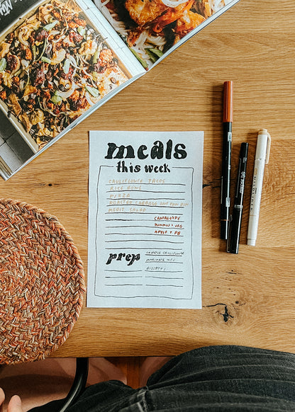 Retro-Style Meal Planner Printable