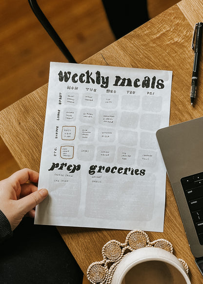 Retro-Style Meal Planner Printable